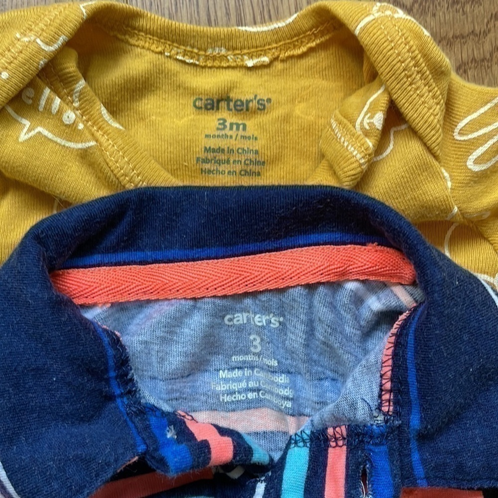3 Onesies Short Long Sleeve Carter’s 3 Months - Picture 5 of 6